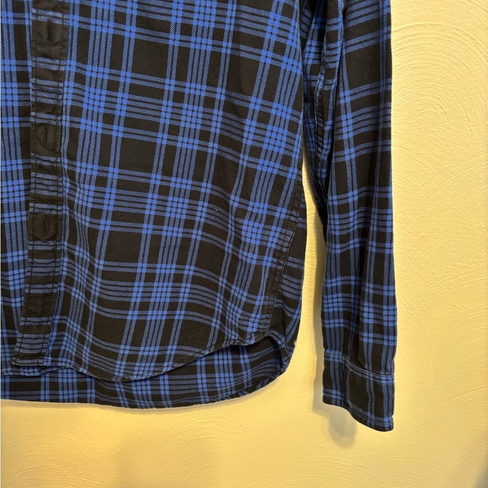 Crew Sportsmen’s Outfitter Blue Plaid Flannel Shirt Men’s Medium Cotton - Picture 8 of 9
